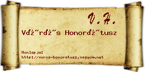 Vörös Honorátusz névjegykártya